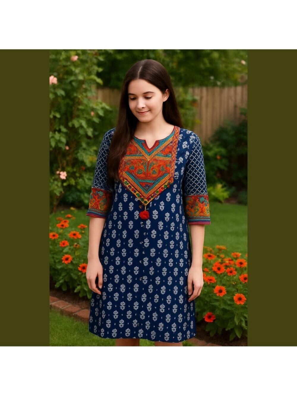 Akkriti SRISHTI Indian Long Tunic Top or Dress shirt dress